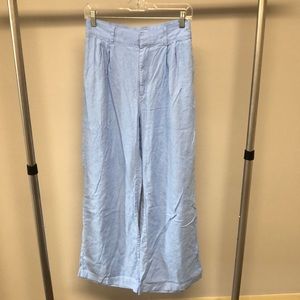 Abercrombie light blue linen wide leg pant size M